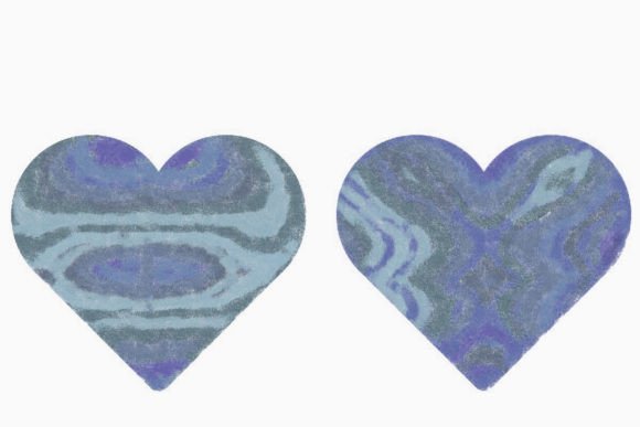 Download 8 Dusty Blue Watercolor Heart Cutouts - Blue watercolor heart Collection