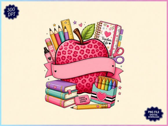 Download Teacher Life Apple School Supplies Art - School supplies Collection