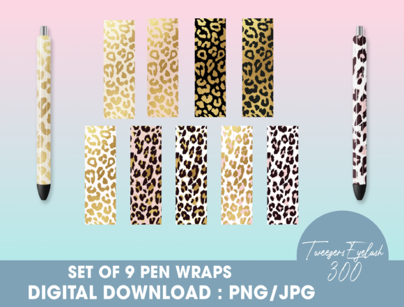 Download Gold Leopard Pen Wraps PNG - Leopard pen Collection