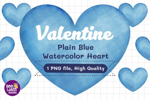 Download Valentine Plain Blue Watercolor Heart - Blue watercolor heart Collection