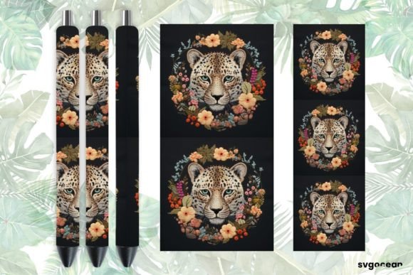 Download Embroidery Leopard Pen Wraps Sublimation - Leopard pen Collection