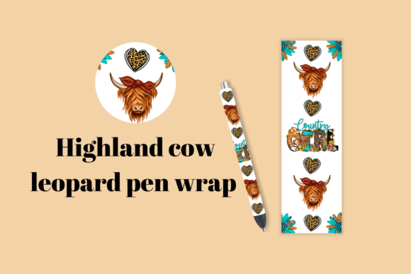Download Highland Cow Leopard Pen Wrap - Leopard pen Collection