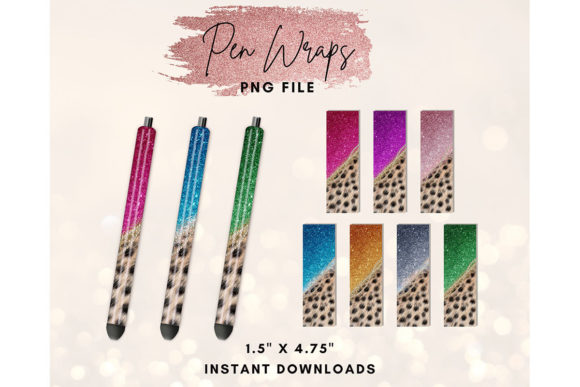 Download Leopard Pen Wraps Sublimation Glitter - Leopard pen Collection